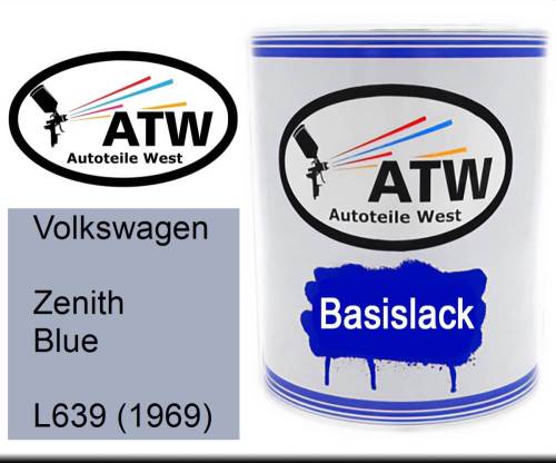 Volkswagen, Zenith Blue, L639 (1969): 1L Lackdose, von ATW Autoteile West.